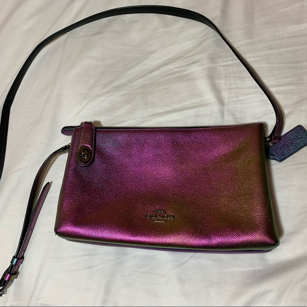 Purple/blue metallic Coach Purse